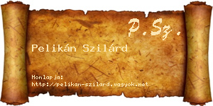 Pelikán Szilárd névjegykártya